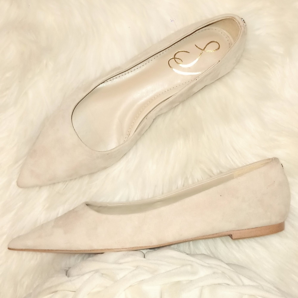 Sam Edelman Pointy Toe Flat Cappuccino Suede